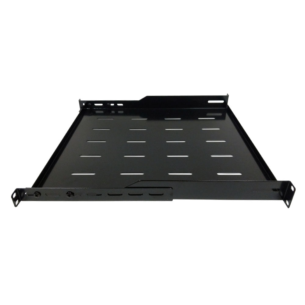 19 inch 4-post Mount Vented Shelf - 1U, Adjusts from 18 to 25 inch Deep