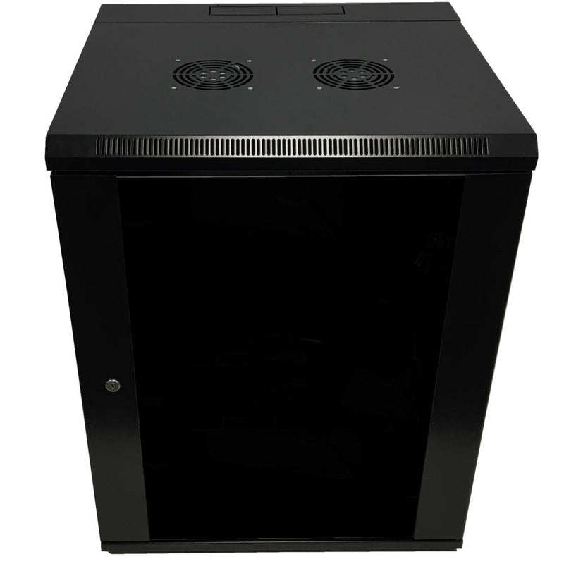 Wall Mount Swing-Out Cabinet 15U x 18.5 inch Usable Depth - Black