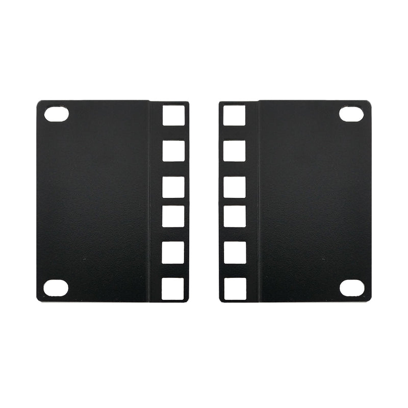 2U 23 to 19 inches Reducer Panel Adapter, Square Hole - Black Pair