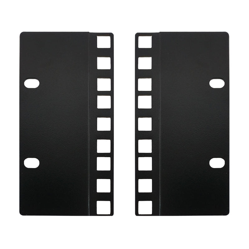 3U 23 to 19 inches Reducer Panel Adapter, Square Hole - Black Pair