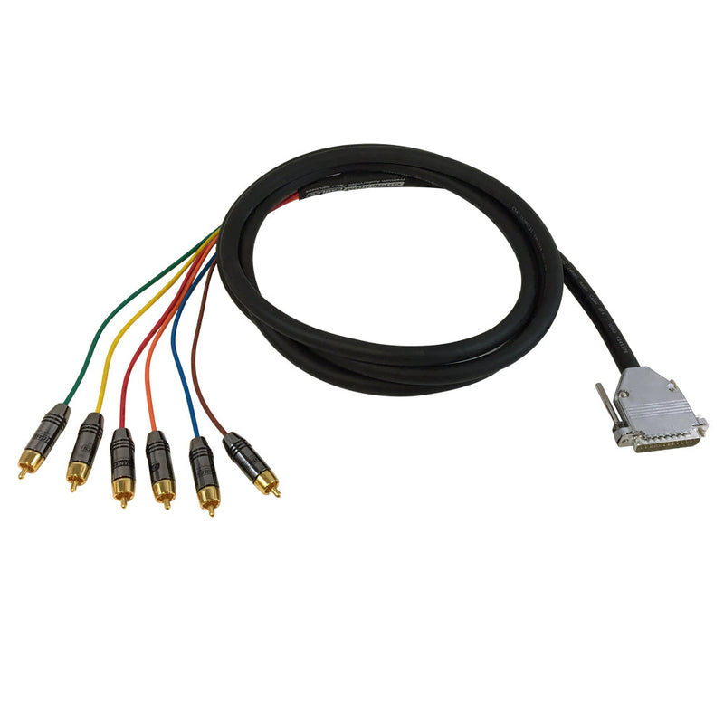 Premium Phantom DB25 to 6 x RCA Male 6-channel Snake cable THX pinout