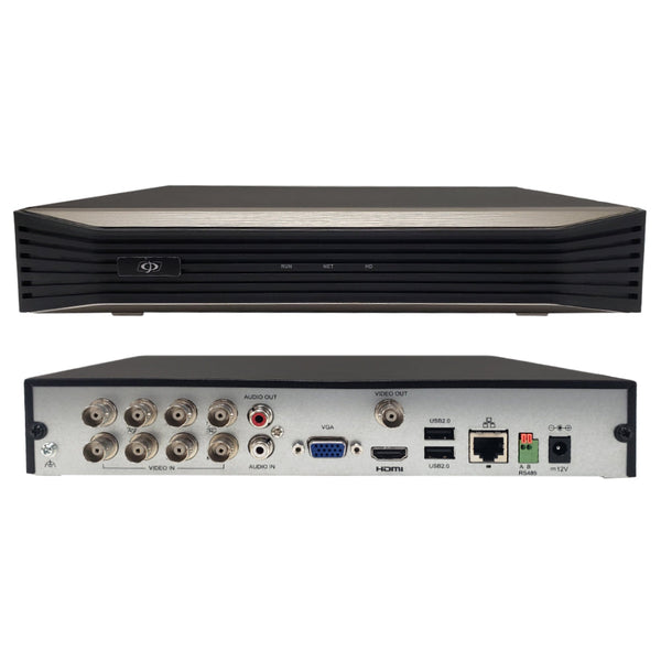 8-Channel Analog / 12-Channel IP HD-TVI, AHD, CVI, CVBS, DVR XVR - 1x SATA