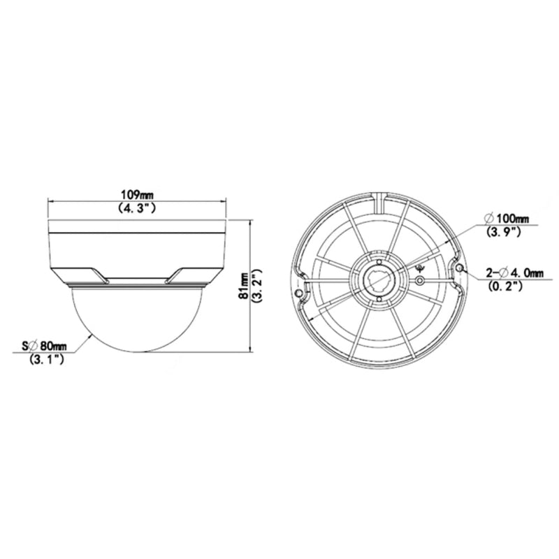 4MP Dome IP Camera Fixed Lens Smart IR HLC - IK10 IP67 Rated