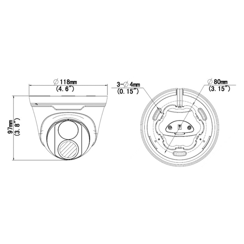 4MP Turret IP Camera Fixed Lens Smart IR HLC - IP67 Rated