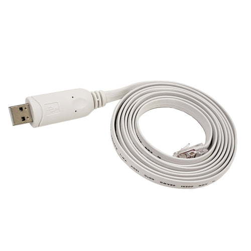 6ft USB A Male to RJ45 Male Cisco Console Cable - White (FTDI Chip)