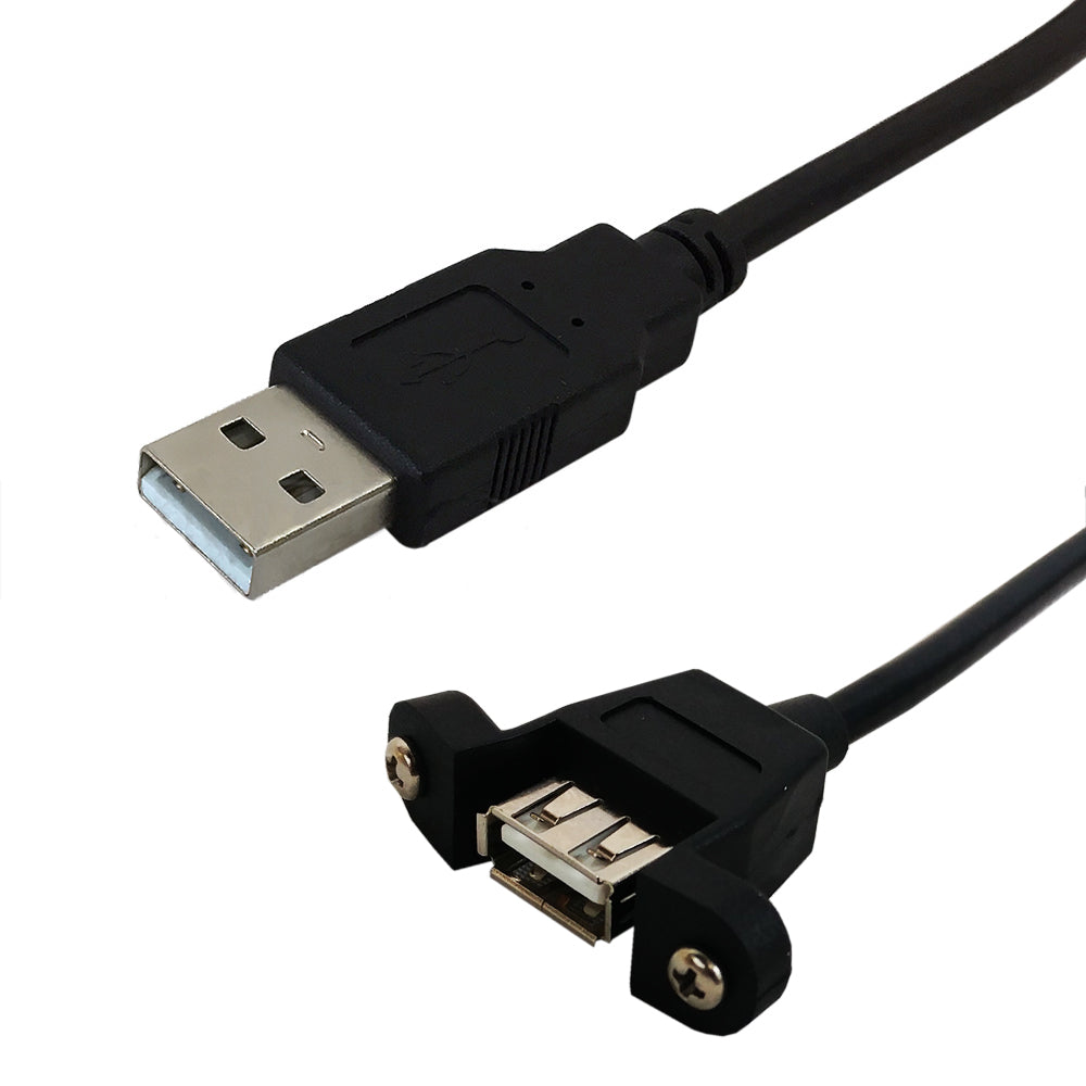 USB 2.0 A Male to A Panel Mount Female Hi-Speed Cable