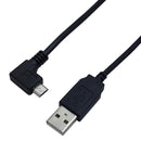 USB 2.0 A Straight Male to Micro-B Left Angle - Black