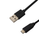 USB 2.0 Type-C Male to A Male Cable 480Mbps 3A - USB-IF Certified - Black