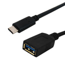 USB 3.1 Type-C Male to A Female Cable 5G 3A - 1ft