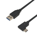 USB 3.1 Type-C Right/Left Angle Male Cable to A Straight Male - Black