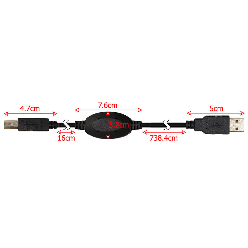 USB A Male to B Male 2.0 Active Cable - FT4