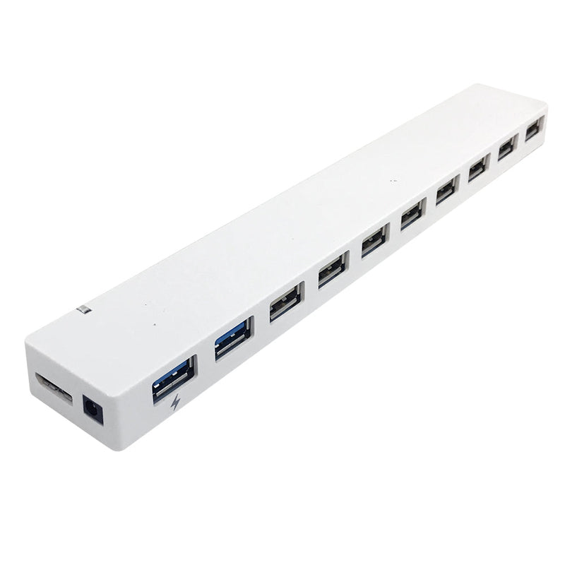 10-Port 3.0 Hub 2x 3.0, 8x USB 2.0 + Charger - White