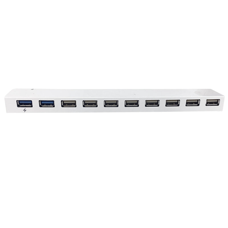 10-Port 3.0 Hub 2x 3.0, 8x USB 2.0 + Charger - White