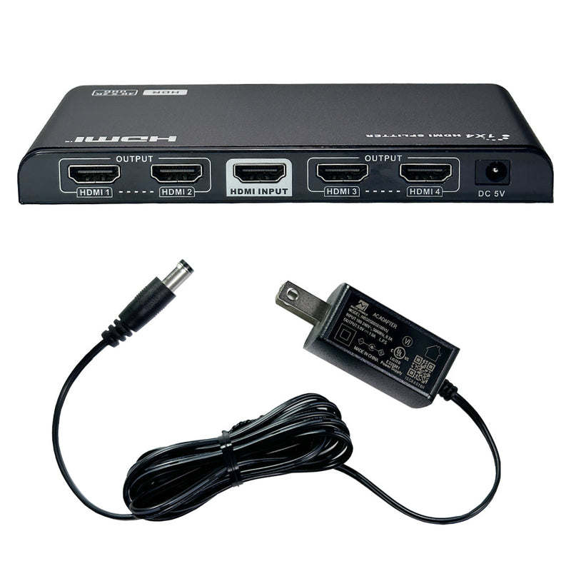 1x4 HDMI Splitter, 4Kx2K@60Hz, EDID, HDCP 2.2, YUV 4:4:4