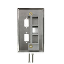 Single Gang, 2 x ICDB, 1x Keystone Stainless Steel Wall plate