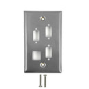 Single Gang, 3 x ICDB, 1x Keystone Stainless Steel Wall Plate