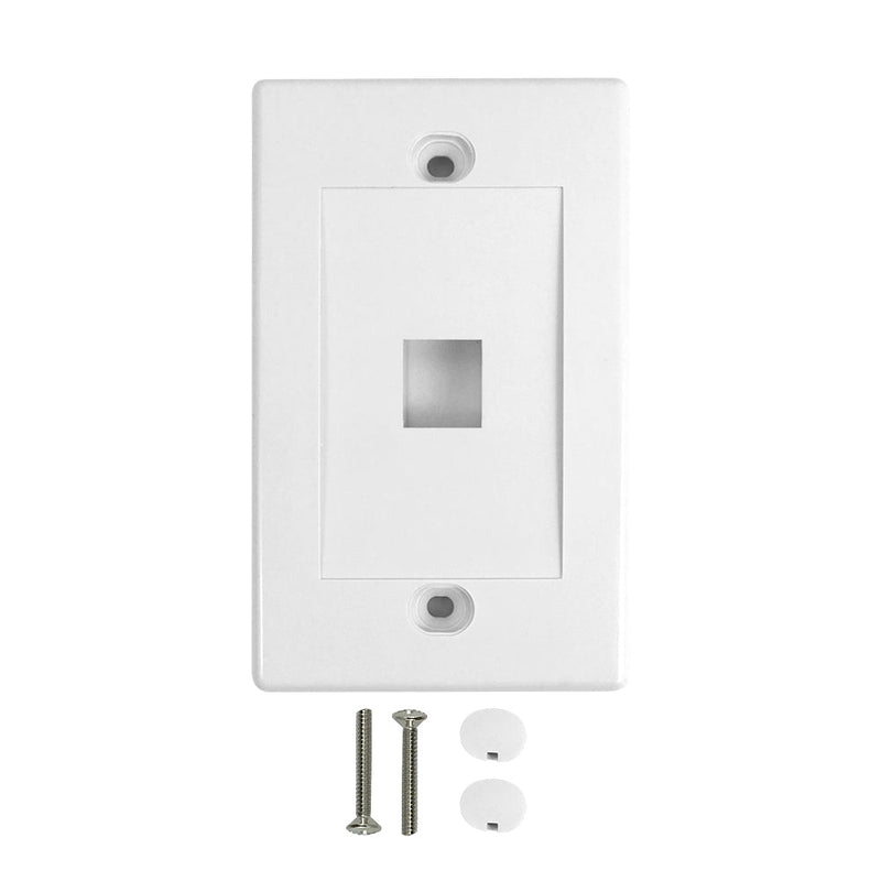 Wall Plate, 1-Port Keystone - White