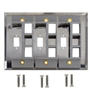Triple Gang, 3 x ICDB Size Cutout, 6 x Keystone Stainless Steel Wall Plate