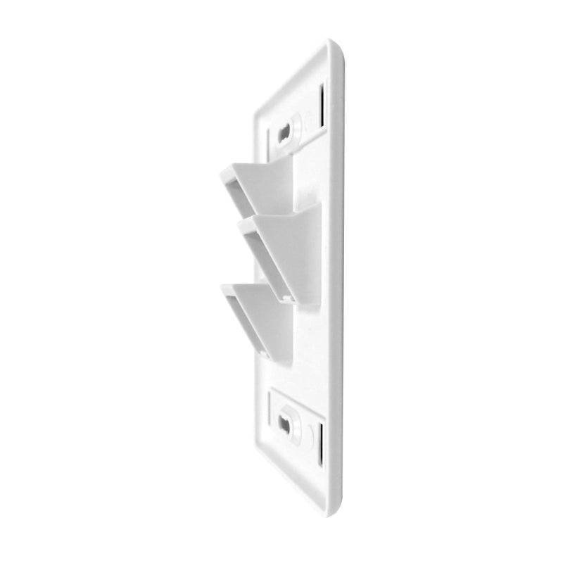 Wall Plate, 3-Port Angled Keystone - White