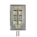 Single Gang, 4 x Keystone Stainless Steel Wall Plate