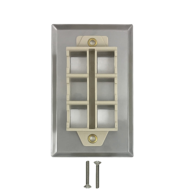 4-Port Keystone Stainless Steel Wall Plate