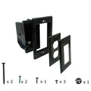Recessed Box, Single Gang - Enclosed Back for A/V or Power - Black
