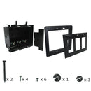 Recessed Box, Triple Gang - Enclosed Back for A/V or Power - Black