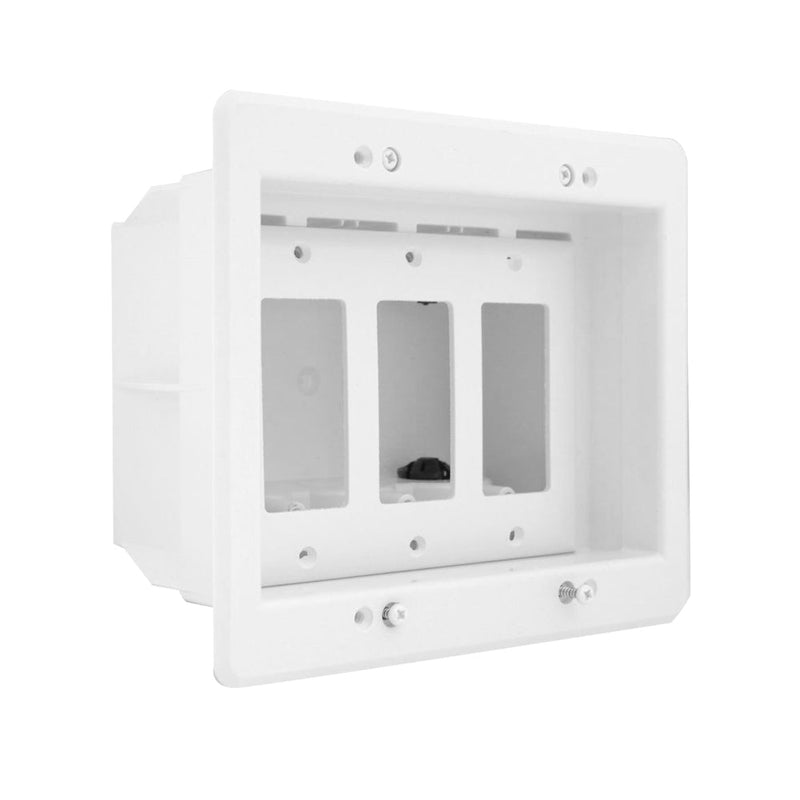 Recessed Box, Triple Gang - Enclosed Back for A/V or Power