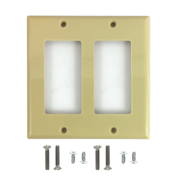 Decora Double Gang Wall Plate - Ivory