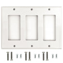 Decora Triple Gang Wall Plate - White