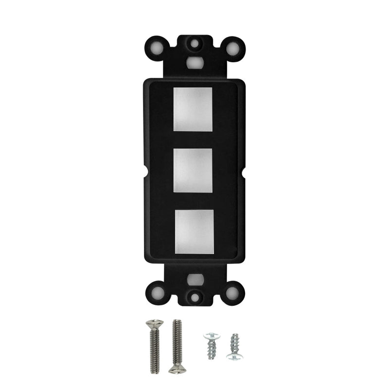 Decora Strap 3-Port Keystone - Black