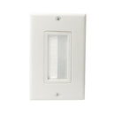 Cable Pass-through Wall Plate, Brush Style, Single Gang Decora - White