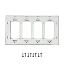 Decora Screw-Less Wall Plate- Quad Gang - White