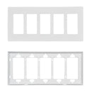 Decora Screw-Less Wall Plate- Five Gang - White
