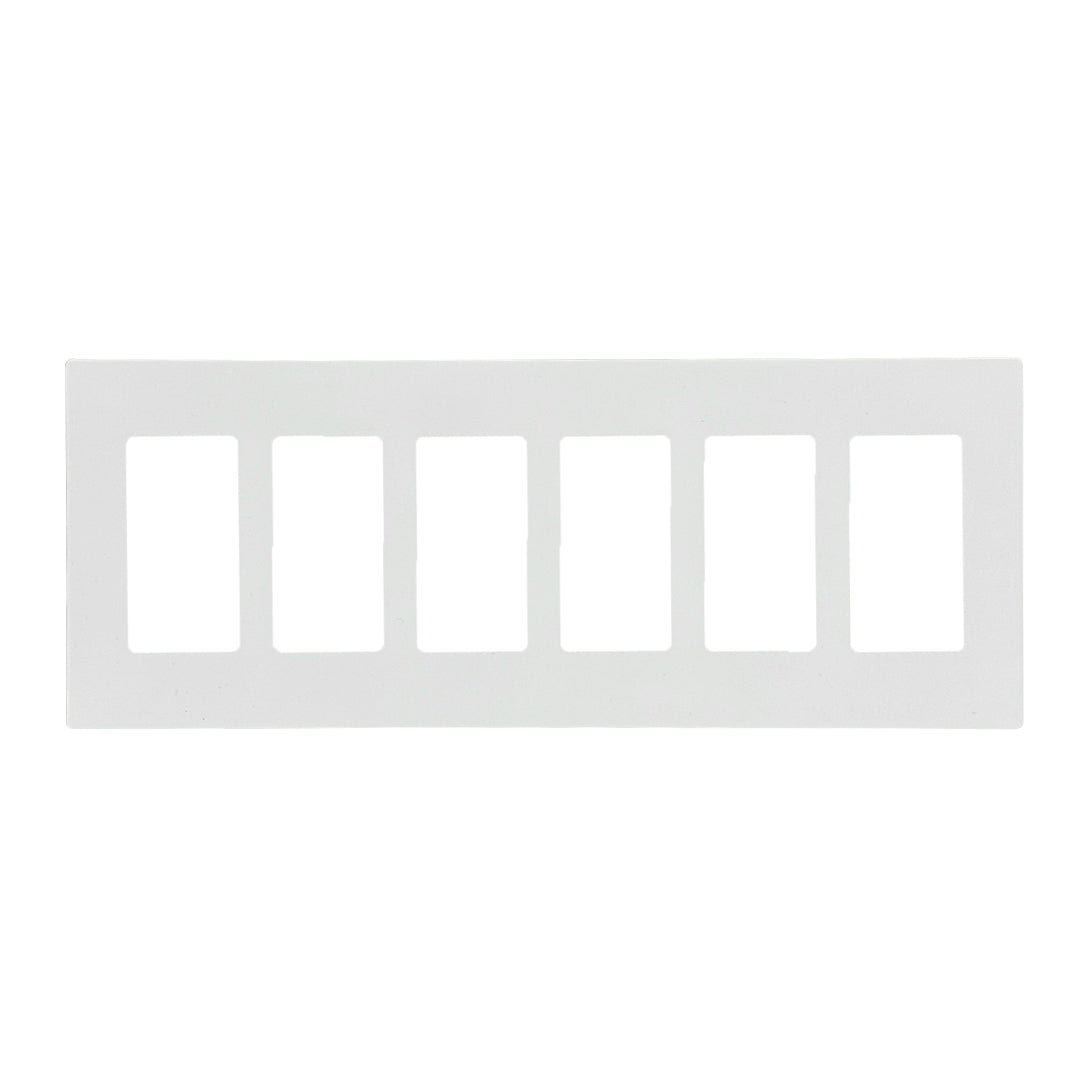 Decora Screw-Less Wall Plate- Six Gang - White