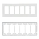 Decora Screw-Less Wall Plate- Six Gang - White