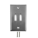 Single Gang, 2 x DVI Cutout Stainless Steel Wall plate