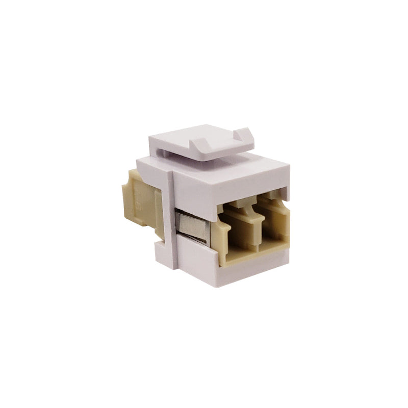 LC/LC Keystone Wall Plate Insert White- Multimode 62.5u Duplex - Beige