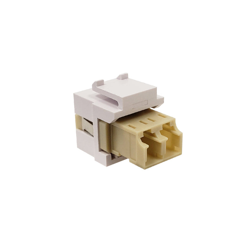 LC/LC Keystone Wall Plate Insert White- Multimode 62.5u Duplex - Beige