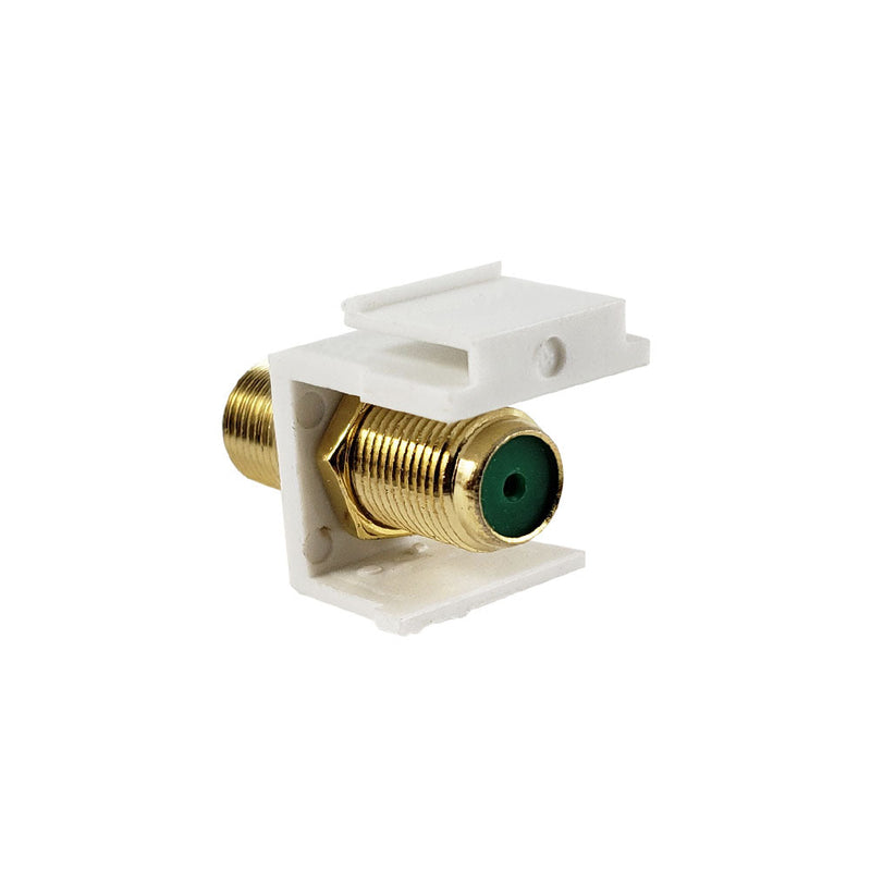 F-Type Female/Female Keystone Wall Plate Insert, Gold Plated 3Ghz Insert