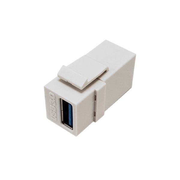 USB A/A Keystone Wall Plate Insert - 3.0 - White