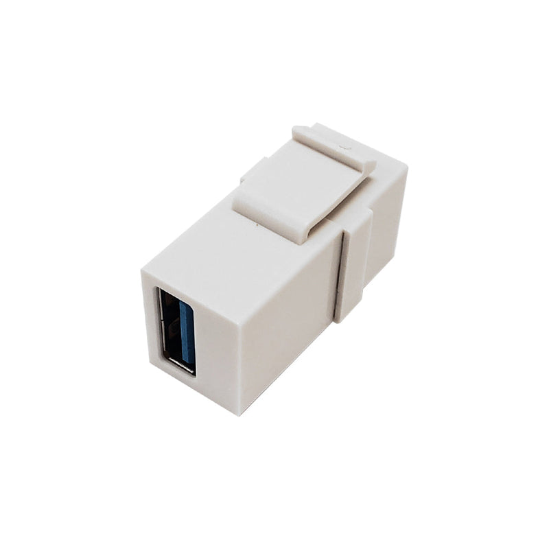 Boot Keystone Usb USB 3.0 A/A Keystone Wall Plate Insert - White
