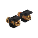 Banana Clip Female/Female Keystone wall plate Insert (Pair, Black/Red), Gold Plated - Black
