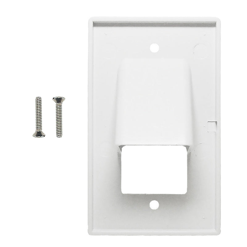 Cable Pass-through Wall Plate, Single Gang - White