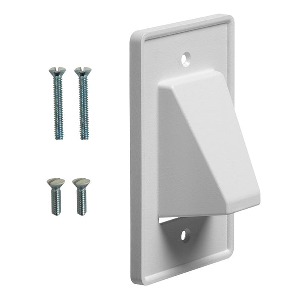 Cable Pass-through Wall Plate, Single Gang Reversible - White