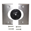 Cable Pass-through Wall Plate, Double Gang - Stainless Steel - Split