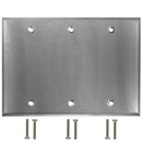 Triple Gang, Blank Stainless Steel Wall Plate