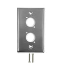 Single Gang, 2 x D-Cut Stainless Steel Wall Plate