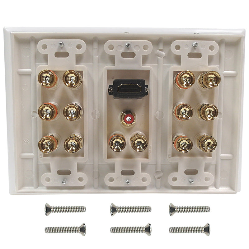 7.1 Surround Sound + HDMI Wall Plate Kit, Decora - White