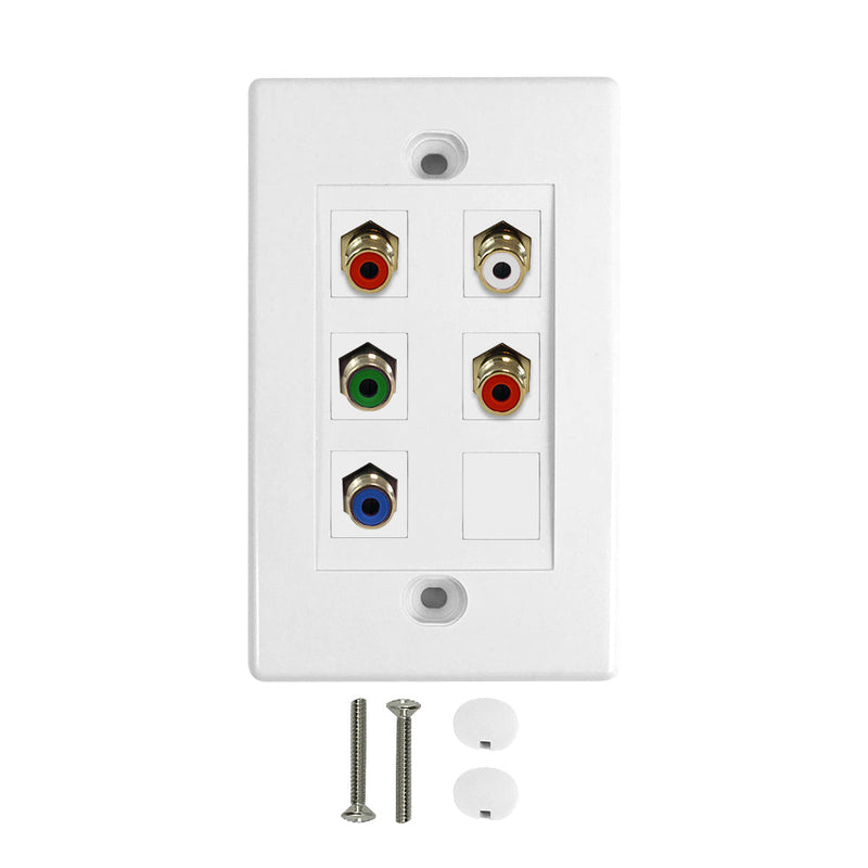 Component + Left/Right Audio Wall Plate Kit - White